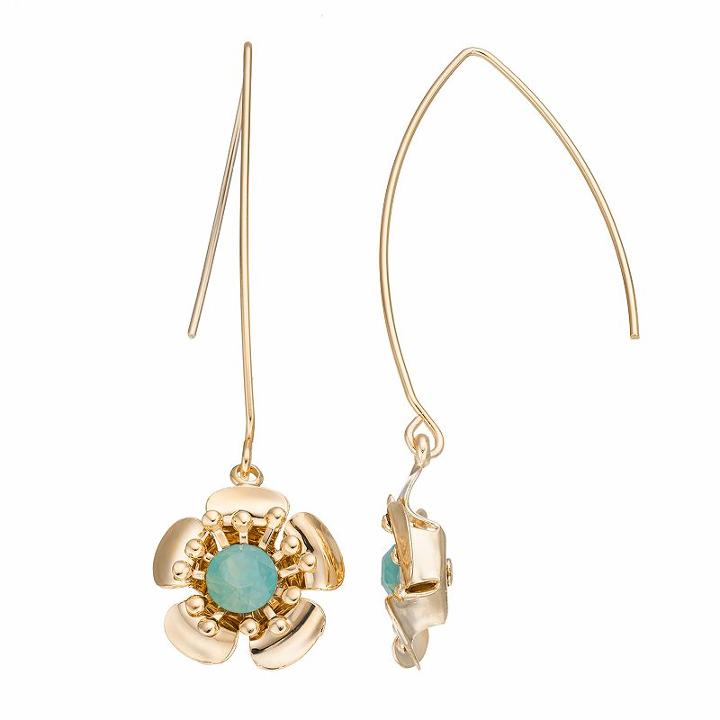 Dana Buchman Flower Threader Earrings, Women's, Brt Blue