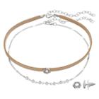 Lc Lauren Conrad Hexagon Choker Necklace & Stud Earring Set, Women's, Med Brown