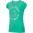 Girls 7-16 Adidas Vented Hem Graphic Tee, Size: Xl, Med Green