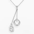 Logoart San Diego Padres Beloved Sterling Silver Linear Pendant, Women's, Size: 18, Grey