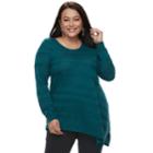 Plus Size Apt. 9&reg; Asymmetrical Hem Tunic Sweater, Women's, Size: 3xl, Med Green