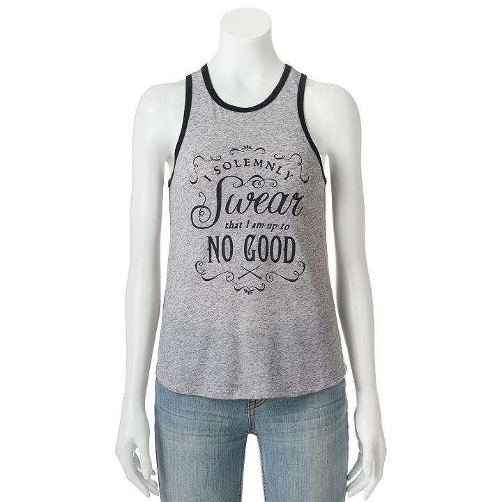 Juniors' Harry Potter I Solemnly Swear Racerback Graphic Tank, Girl's, Size: Xl, Dark Grey