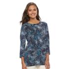 Women's Croft & Barrow&reg; Henley Top, Size: Small, Blue