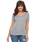 Women's Rock & Republic&reg; V-neck Boyfriend Tee, Size: Small, Med Grey