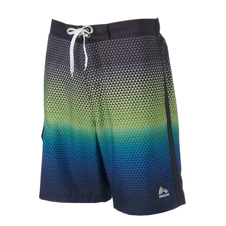 Men's Rbx Ombre Performance Swim Trunks, Size: Small, Black