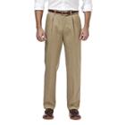 Men's Haggar Premium No Iron Khaki Stretch Classic-fit Pleated Pants, Size: 44x30, White Oth