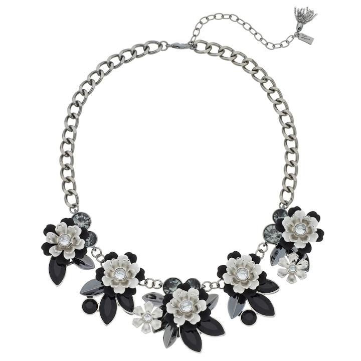 Simply Vera Vera Wang Black & White Flower Statement Necklace, Women's