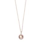 14k Rose Gold Over Silver Simulated Morganite Halo Pendant Necklace, Women's, Size: 18, Pink
