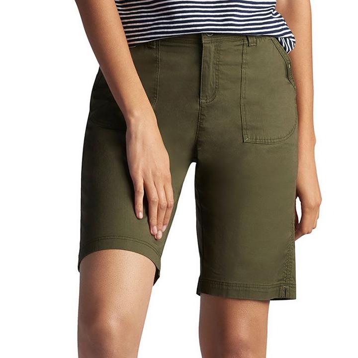 Women's Lee Beatrix Relaxed Fit Twill Bermuda Shorts, Size: 14 Avg/reg, Green Oth