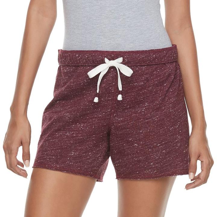 Juniors' So&reg; Fold-over Midi Shorts, Girl's, Size: Large, Drk Purple