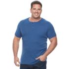 Big & Tall Apt. 9&reg; Slubbed Henley, Men's, Size: M Tall, Dark Blue