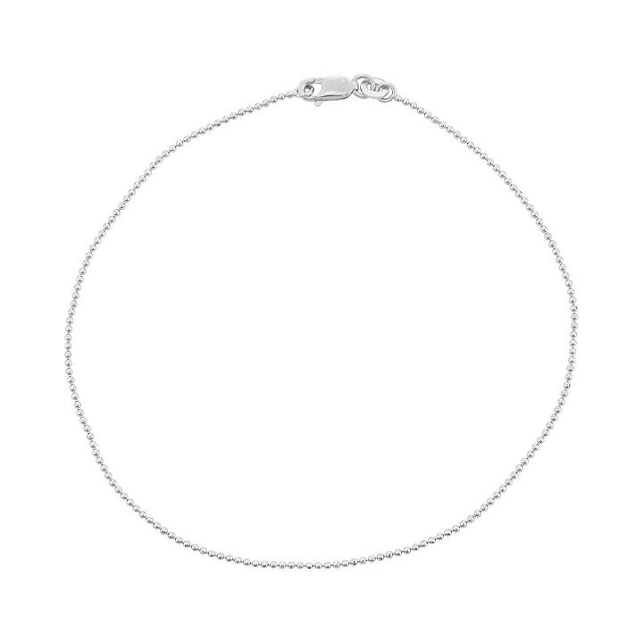 Sterling Silver Ball Chain Anklet, Women's, Size: 10, Grey