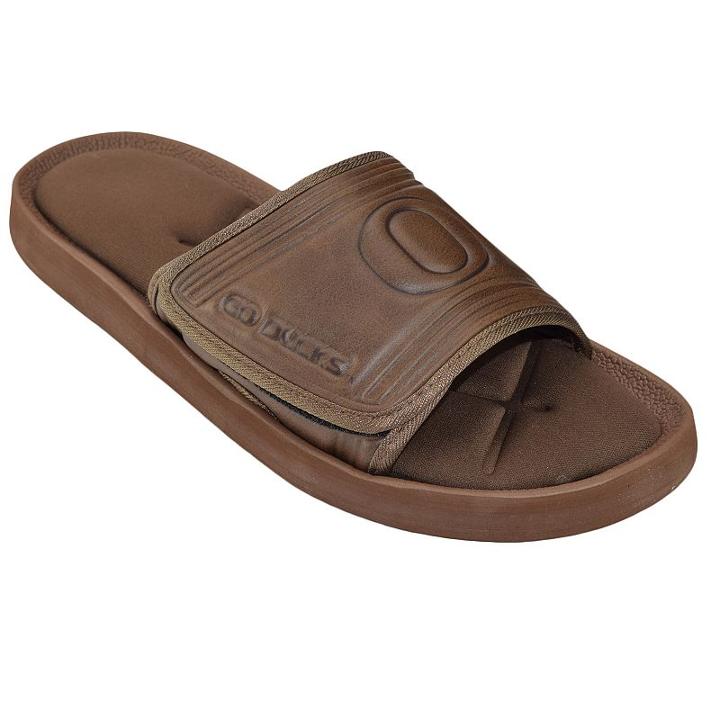 Adult Oregon Ducks Memory Foam Slide Sandals, Size: Xs, Brown