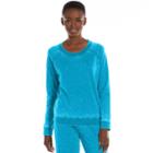 Ten To Zen, Women's Burnout French Terry Lounge Sweatshirt, Size: Medium, Blue Other