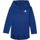 Girls 7-16 Adidas Climalite Ruffled Melange Hoodie, Size: Xl, Med Blue