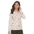 Women's Croft & Barrow&reg; Harvest Tee, Size: Small, Lt Beige
