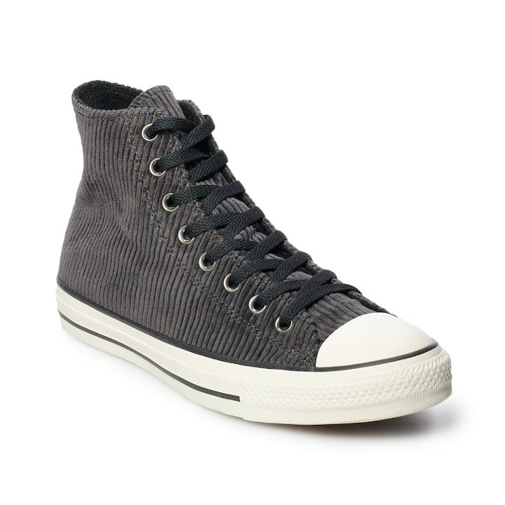 Men's Converse Chuck Taylor All Star Corduroy High Top Shoes, Size: M12w14, Silver