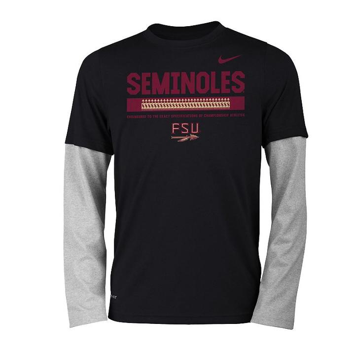 Boys 8-20 Nike Florida State Seminoles Legend Tee Set, Size: Xl 18-20, Black