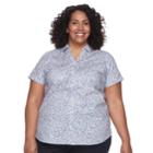 Plus Size Croft & Barrow&reg; Button-front Top, Women's, Size: 1xl, Light Pink