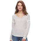 Juniors' So&reg; Textured V-neck Sweater, Teens, Size: Xs, White