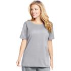 Plus Size Just My Size Solid Crewneck Tee, Women's, Size: 2xl, Grey