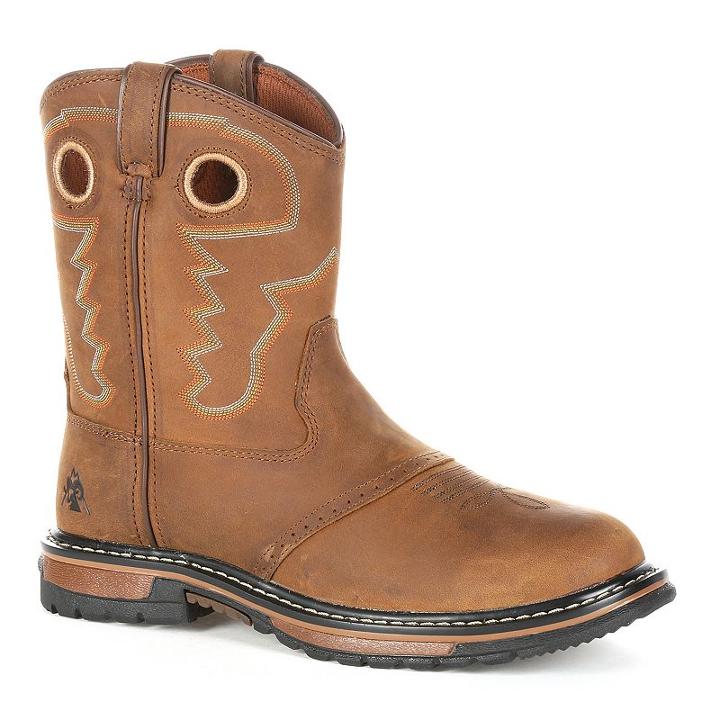 Rock Original Ride Kids Western Boots, Kids Unisex, Size: 2.5, Brown