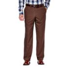 Men's Haggar&reg; Straight-fit Performance Flex-waist Pants, Size: 38x34, Dark Brown