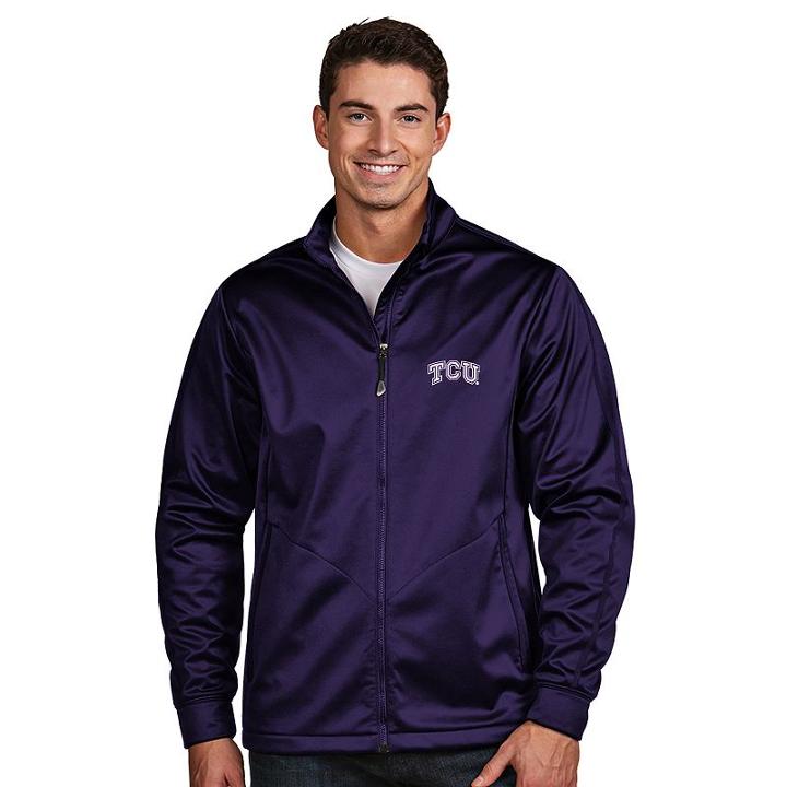Men's Antigua Tcu Horned Frogs Waterproof Golf Jacket, Size: Large, Drk Purple