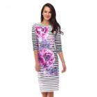Women's Indication By Eci Striped Floral Sheath Dress, Size: 8, Purple
