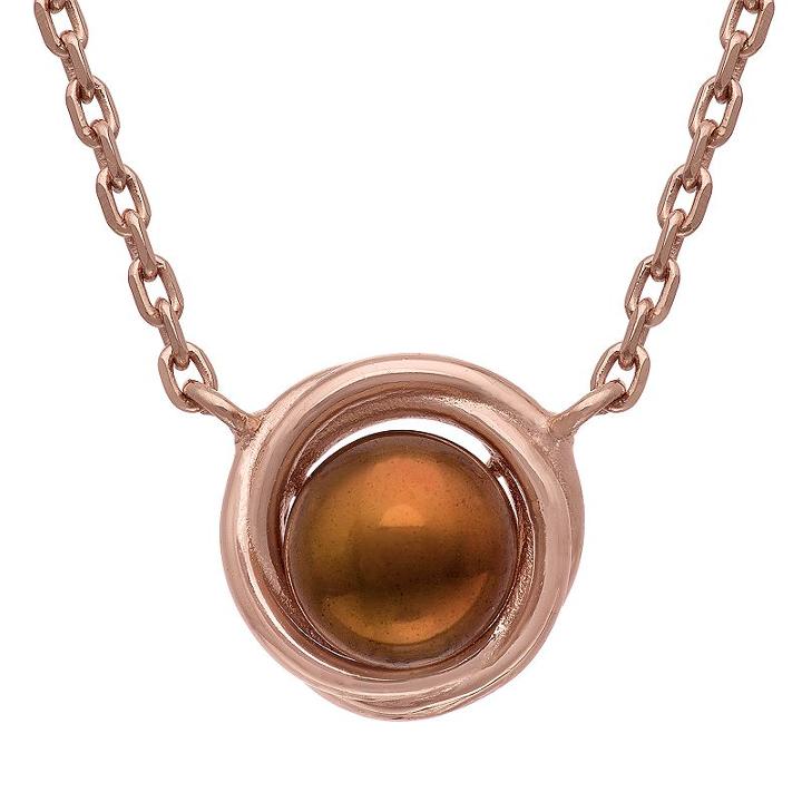 14k Rose Gold Over Silver Freshwater Cultured Pearl Swirl Necklace, Women's, Size: 15, Brown