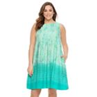 Plus Size Sonoma Goods For Life&trade; Pintuck Dress, Women's, Size: 2xl, Turquoise/blue (turq/aqua)