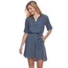 Women's Sonoma Goods For Life&trade; Embroidered Shirtdress, Size: Xs, Dark Blue