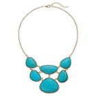 Simulated Turquoise Cabochon Statement Necklace, Women's, Turq/aqua