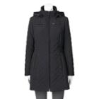 Women's Braetan Hooded Long Quilted Jacket, Size: Large, Black