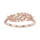 Lc Lauren Conrad Simulated Crystal Leaf Bypass Ring, Women's, Size: 7, Light Pink