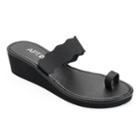 Apt. 9&reg; Women's Scalloped Wedge Flip-flops, Size: Large, Black