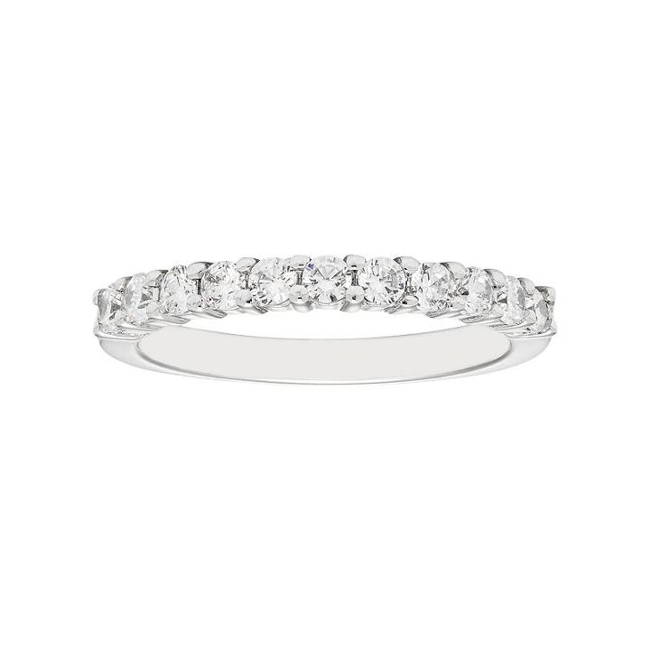 Diamonore Sterling Silver 1/2 Carat T.w. Simulated Diamond Anniversary Ring, Women's, Size: 9, White