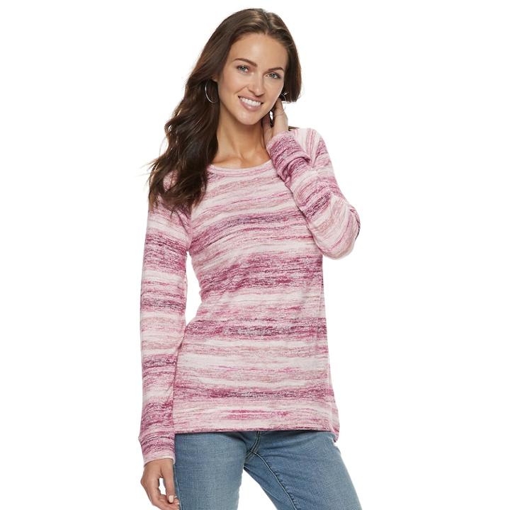 Women's Sonoma Goods For Life™ Supersoft Vented Crewneck Sweatshirt, Size: Xs, Med Pink