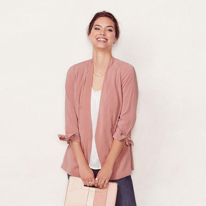 Women's Lc Lauren Conrad Ruched Blazer, Size: Xs, Med Pink