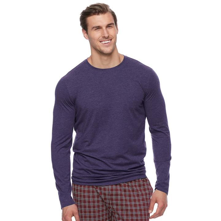 Big & Tall Apt. 9&reg; Premier Flex Classic-fit Stretch Crewneck Tee, Men's, Size: L Tall, Drk Purple