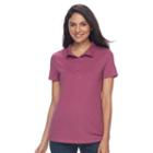 Women's Croft & Barrow&reg; Classic Solid Polo, Size: Xs, Med Purple