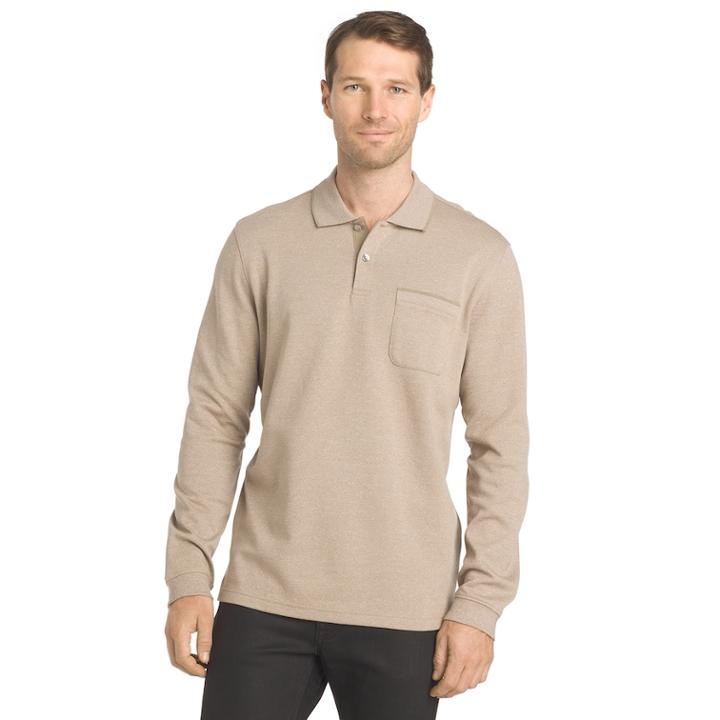 Men's Van Heusen Flex Stretch Polo, Size: Xl, Dark Beige