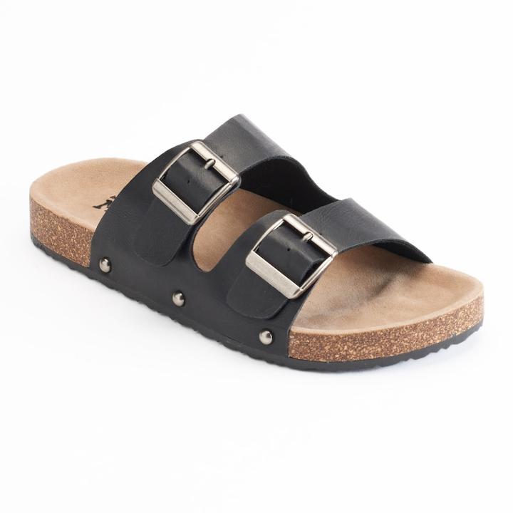Mudd&reg; Women's Double Buckle Slide Sandals, Size: Medium, Black