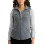 Women's Chaps Fleece Vest, Size: Large, Grey