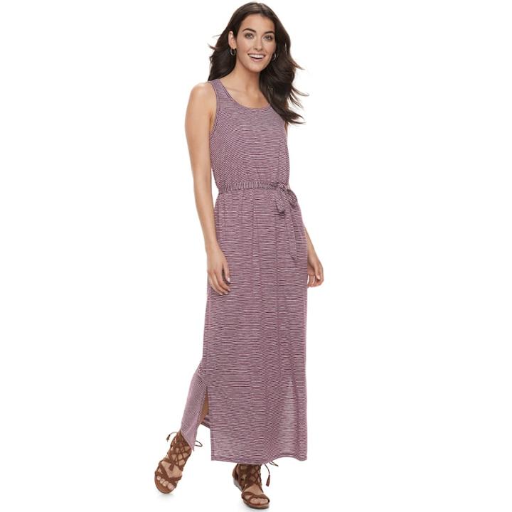 Women's Sonoma Goods For Life&trade; Striped Maxi Dress, Size: Medium, Med Purple