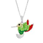 Crystal Hummingbird Pendant Necklace, Women's, Green