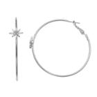 Starburst Hoop Earrings, Women's, Silver