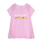 Girls 7-16 & Plus Size Harper & Elliott Lace Back High-low Hem Graphic Tee, Size: M Plus, Lt Purple