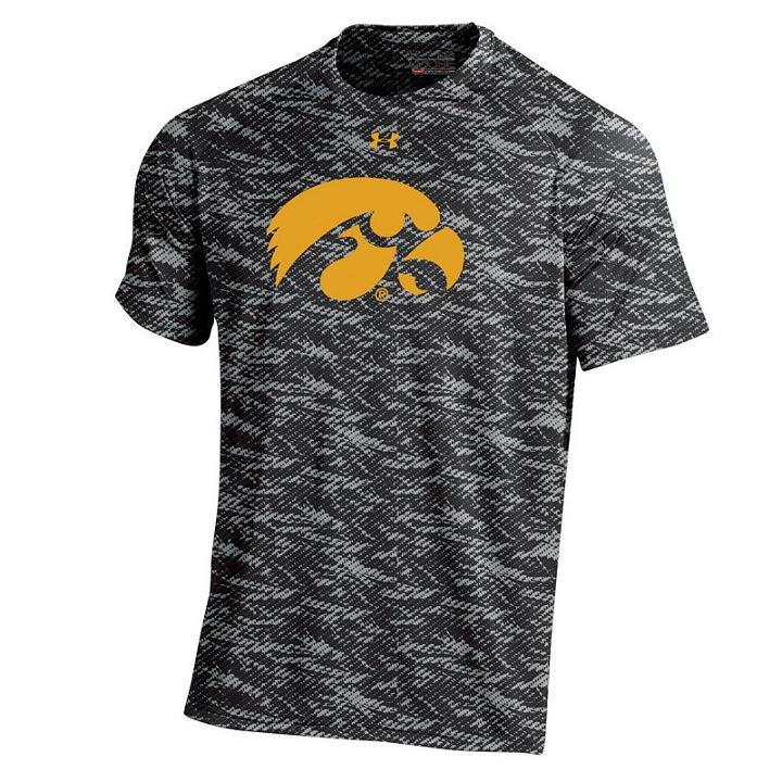 Men's Under Armour Iowa Hawkeyes Tech Novelty Tee, Size: Medium, Black