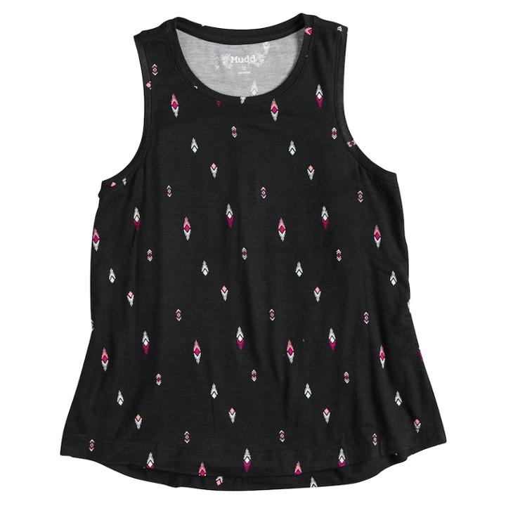 Girls 7-16 & Plus Size Mudd&reg; High-low Swing Tank Top, Size: 7-8, Black